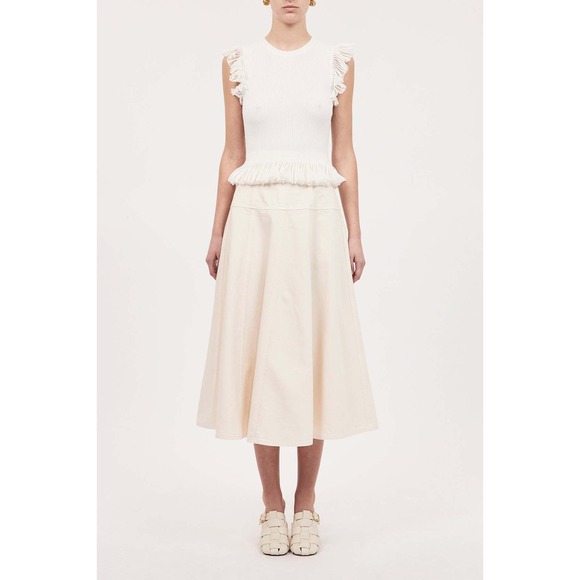 Ulla Johnson Tops - Ulla Johnson NWT Leila Flutter Sleeve and Hem Blouse in Cowrie White Size Large